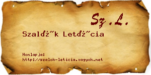 Szalók Letícia névjegykártya